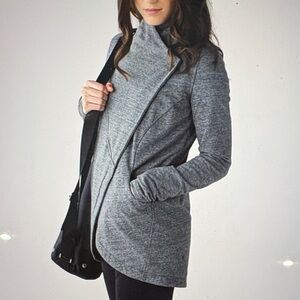 lululemon athletica Charcoal Gray Asymmetrical Wrap Cardigan